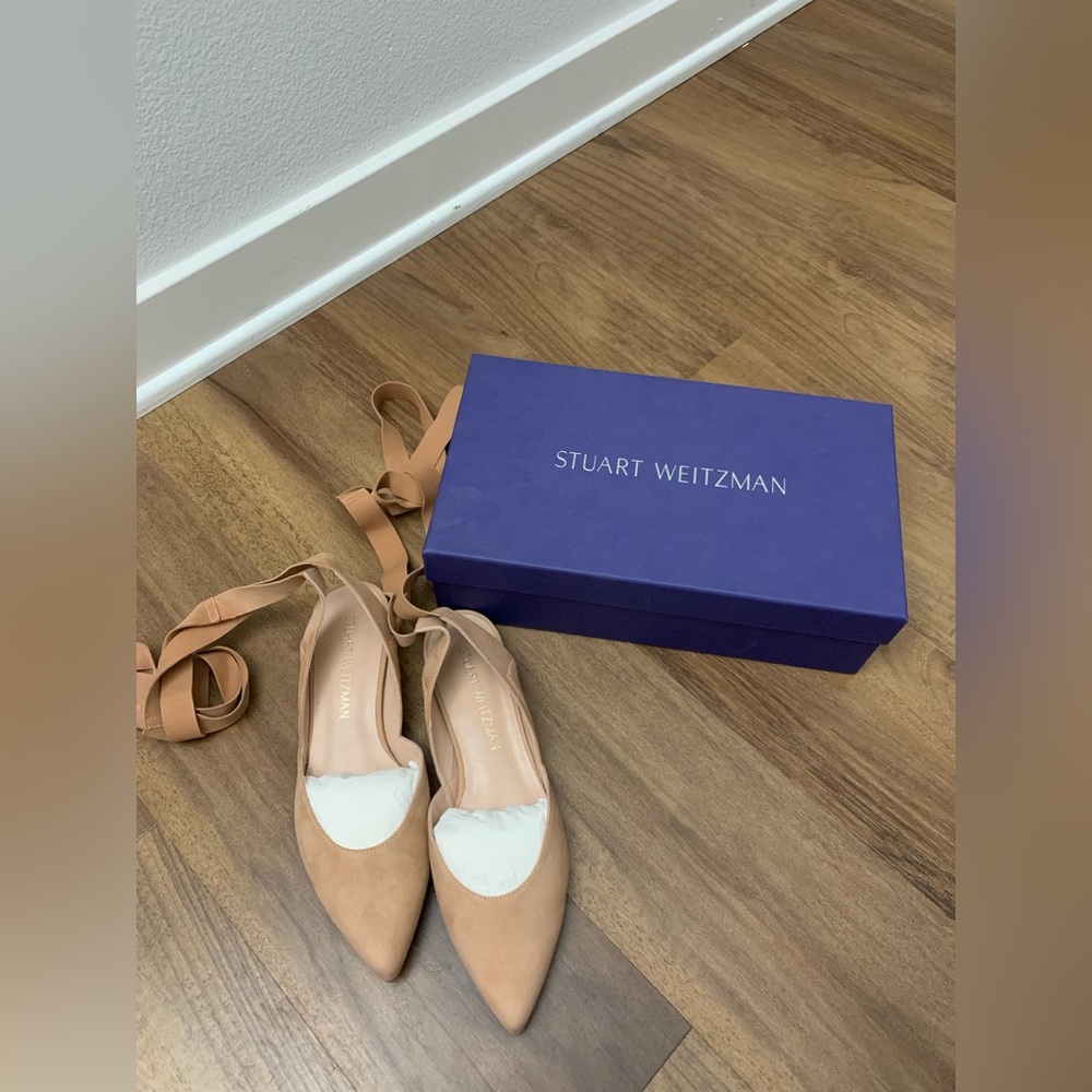 Stuart Weitzman supersonic flats in nude